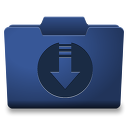 Blue Downloads Icon 128x128 png